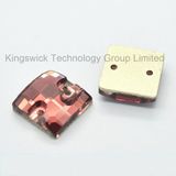 10X10mm Burgundy Square Glass Stone Sew on Flatback