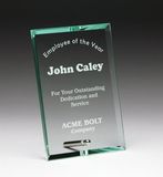 Jade and Clear Glass Crystal Trophy with Metal Stand Hotsale