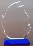 Leaf Crystal Trophy-Blue Base