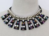 Fashion Colorful Charm Crystal Chunky Choker Necklace (JE0114-2)