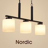Fashionable Three-Headed Glass Lamp Modern Contracted Iron Restaurant Lamp