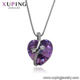 43802 Xuping jewellery, Heart Woman jewelry Sliver Color Necklace Crystals From Swarovski