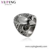 15509 Xuping Single Simple Eagle Shaped Ring Designs, Jewelry Class 12 Gram Black Gun Color Ring for Women