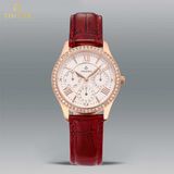 Original Quartz Movement Stainless Steel Cover Waterproof Leather Diamond Watch for Ladies 71282