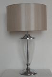 Traditioanl Glass Table Lamp with Fabric Shade (WHT-9446)