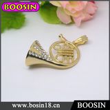Gold Musical Instrument Necklace/Tuba Pendant Necklace #14680