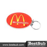 Bestsub 57*82mm Color Edged Oval Plastic Keychain (PYA82TC)