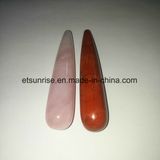 Semi Precious Stone Natural Crystal Rose Quartz Massage Wands Decoration
