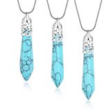 Hotsale Natural Stone Bullet Shape Pendant Necklace Pink Crystal Necklace