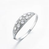 Punk Fashion Silver Plated Crystal Bangle