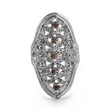 VAGULA 2017 New Style Silver Plated Coffee CZ Rhinestone Ring