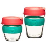 Austrtalia Popular Travel Glass Coffee Mug Portable Glass Cup with Silicone Lid
