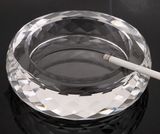 Round Transparent Crystal Glass Ashtray for Home Decoration