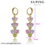 Fashion Elegant Colorful CZ Diamond Imitation Jewelry Earring Eardrop in 14k Gold-Plated 91501