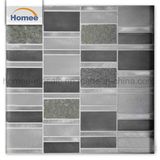 Hot Sale Brush Aluminium Strip Pattern Glass Stone Mosaic Tile