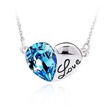 Beautiful Crystal Telesthesia Heart Shape Rhodium Plating Necklace