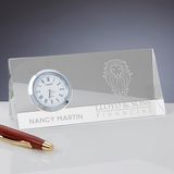 Executive Personalized Logo Custom Engraving Office K9 Glass Crystal Triangle Side Clock Award Craft Business Corporate Gift for Desk Accessory Items (#17448)