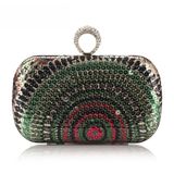 Quality Party Box Bag Women Fashion Sequin Ring Clutch Bag