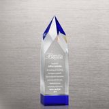 Royal Blue Tower Accent Crystal Trophy for Achievements (#72224)