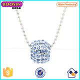 Fashion Metal Silver Crystal Slider Beads Charm Necklace #Scn006