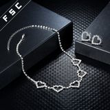 Love Heart Shape Crystal Wedding Jewelry Set for Women