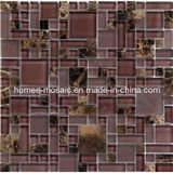 GPS07 Mixed Blend Multi Size Glass & Stone Series Mosaic Tile