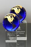 2017 New Duke Blue Crystal Award Gold World Globe for Popular Gifts (#3532A, #3442)