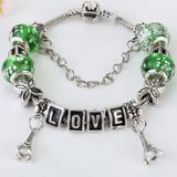 Fashion Crystal DIY Glass Beaded Bracelet Simple Eiffel Tower Bracelet