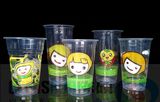 Disposable Clear Pet Plastic Cup with Lid Logo Printed