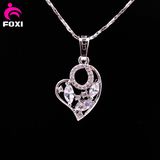 Fashion White Gold Brass Heart Shape Pendant