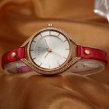 Customized Leather Strap Quarts Gift Ladies' Watch Factory Manufacturer (WY-001G)