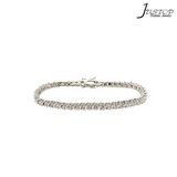White Crystal 3A+ Zircon Plated Silver Bracelet for Women