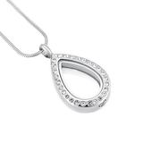 Clear Crystal Water Drop Shape Human&Pet Memorial Urn Necklace