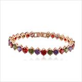 VAGULA High Quality AAA Zircon Stone Real Gold Plated Copper Crystal Bracelet Rhinestone
