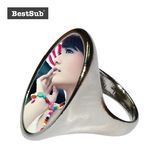 Bestsub Oval Shape Sublimation Personalized Fashion Alloy Ring (JZ02)