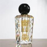 Jingyage Newest Refillable Crystal Empty Perfume Bottle with Round Black Cap and Carvings