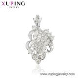 31193 Fashion Xuping Elegant Imitation Pearl Gem Silver Rhodium Jewelry Pendant in Copper Alloy