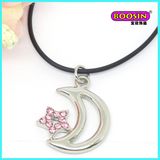 Manufacturer Wholesale Leather Chain Alloy Silver Plate Pendant Necklace