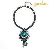 Crystal Necklace with a Diamond Shape Pendant