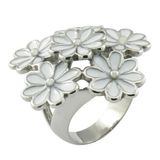 Resin Enamel Steel Bouquet Flower Christmas Women Ring