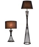 Modern Metal Floor and Table Lamp with Fabric Shade (WH-2257)