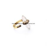 Simple Personal Statement Alloy Rhinestone Studded Women's Ring Bullet Shape Gem Jewelry
