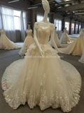 Aolanes Mermaid Champagne off Shoulder Crystal Wedding Dress