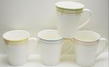 Wholesale Emboss Golden Line Ceramic Coffee Mug