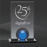 Smoked Rectangle Blue Orb Crystal Award (MP-AWK8642-B)