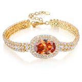 Wholesale Big Gemstone Crystal Jewelry 18K Gold Fashion Charm Bracelet
