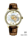 Creative Love Hollow Mechanical High-End Crystal Quartz Watch