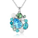 High Quality Stylish Women Costume Jewelry Gold Plated Austrial Crystal Charm Necklace