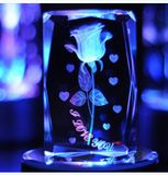 Crystal Glass Cube Laser Engraving 3D