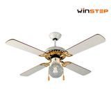 Good Quality Aluminium Color White Ceiling Fan with Light